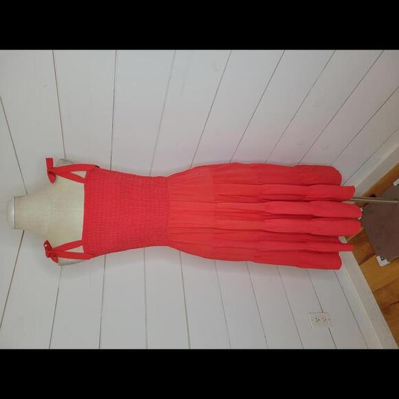 NWT Culture Code red tiered midi dress - Picture 1 of 5